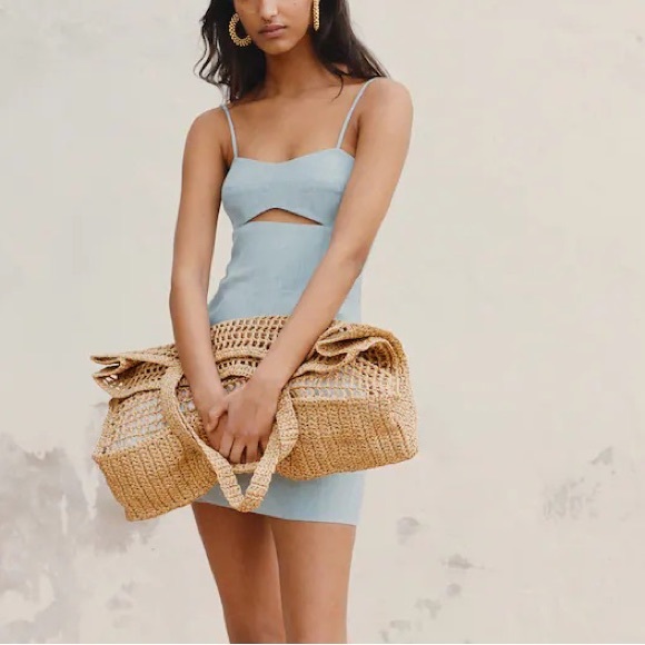 MANGO NWT Handmade Straw Large Tote Beach Bag - Picture 10 of 12